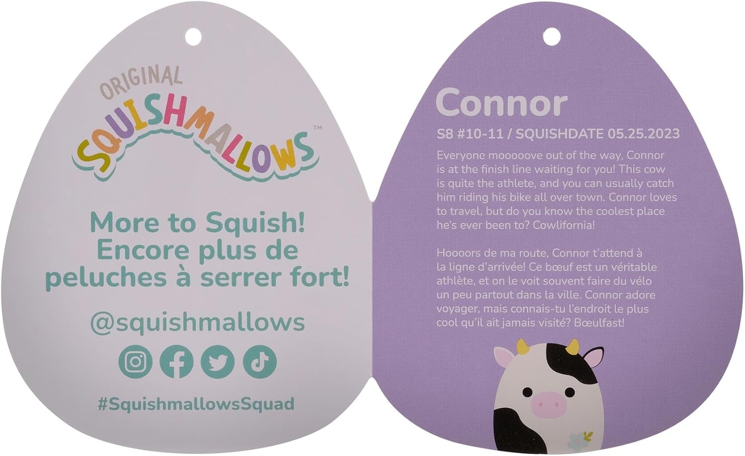 image:imageSquishmallows Original 8Inch Connor Cow with Blue Flower Embroidery Official Jazwares PlushCow