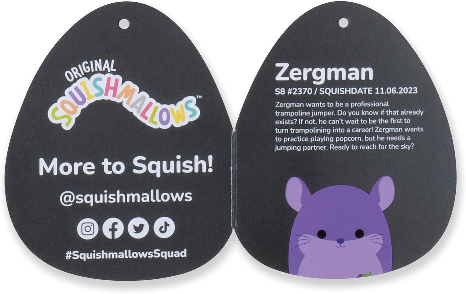 image:imageSquishmallows Original 8Inch Oola Watermelon Scented Cow Official Jazwares PlushGrape Scented Chinchilla