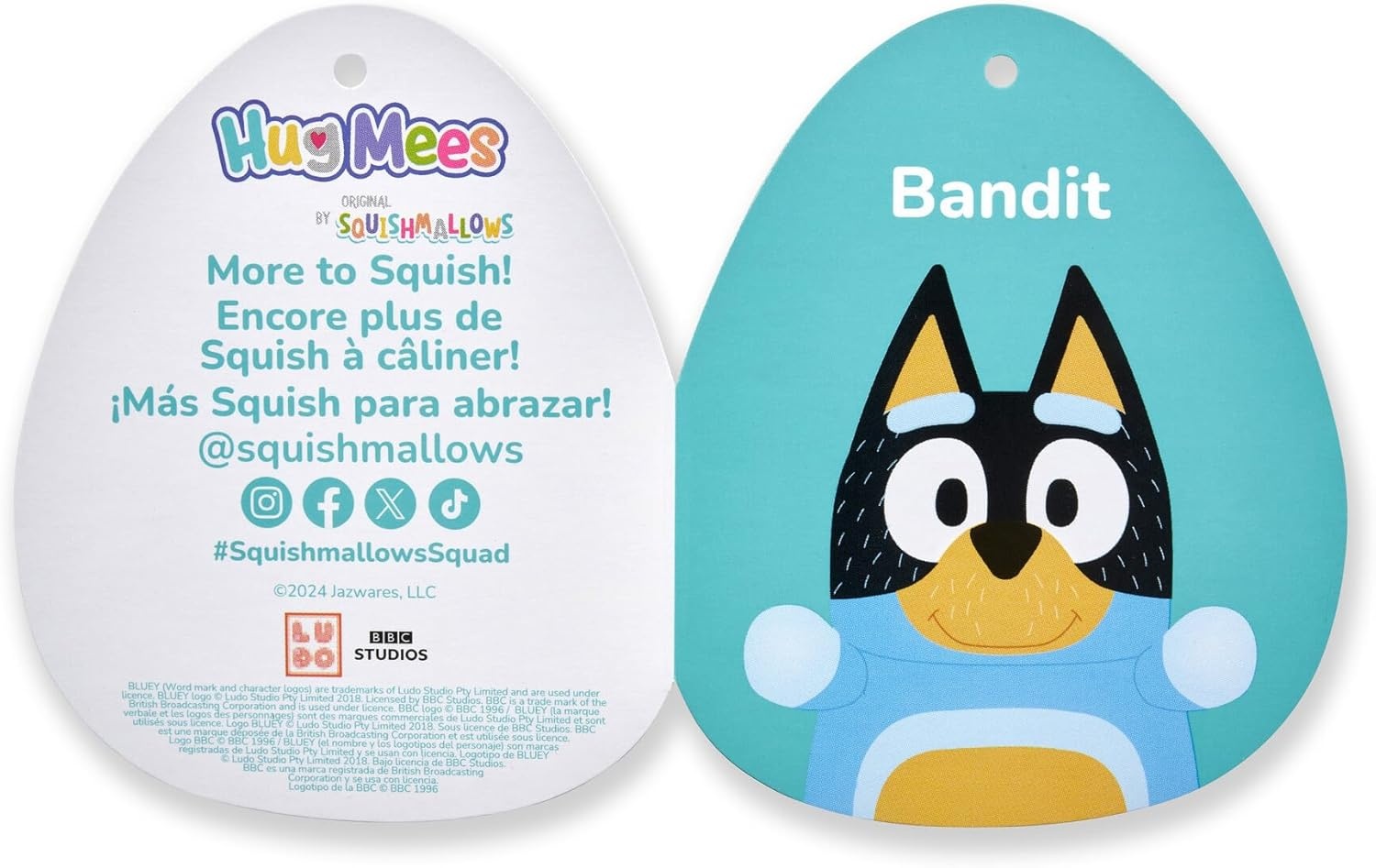 image:imageSquishmallows Original Bluey 10Inch Muffin HugMees MediumSized Ultrasoft Official Jazwares PlushBandit