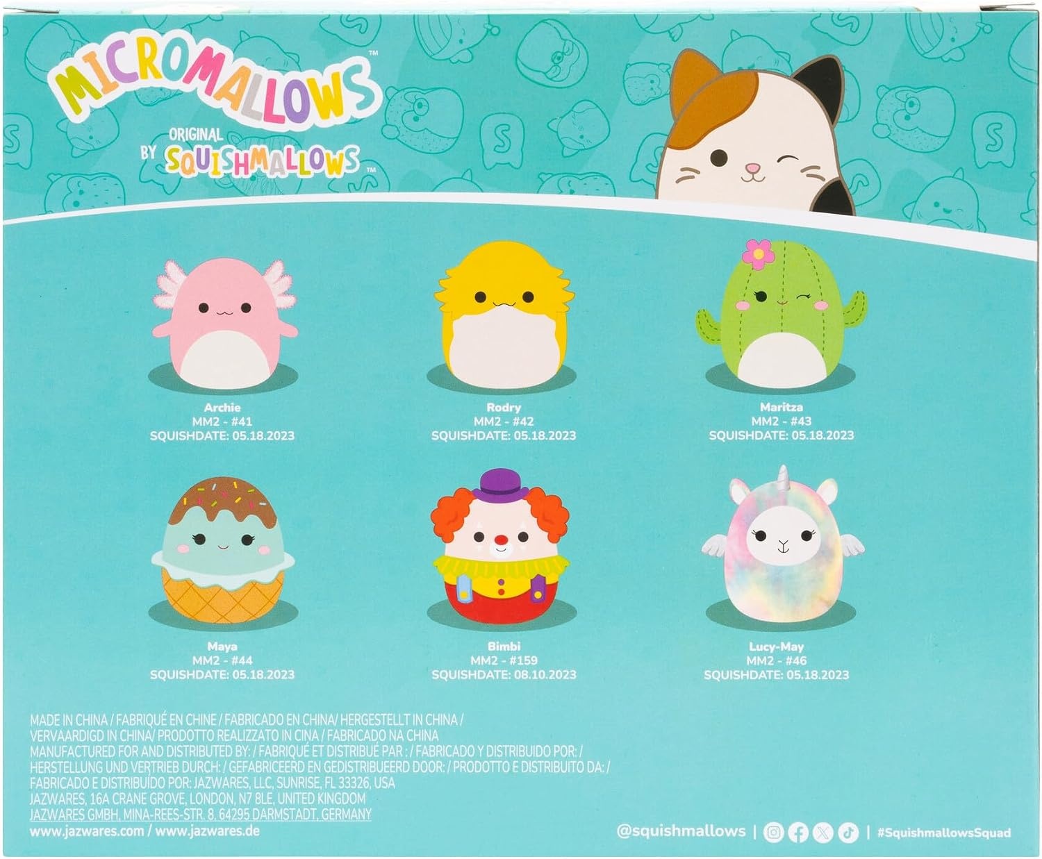 image:imageSquishmallows Original Micromallows 6Pack Archie Axolotl Bimbi Clown LucyMay Llamapegacorn Maritza Cactus Maya Sundae Rodry Bearded DragonSquad 2