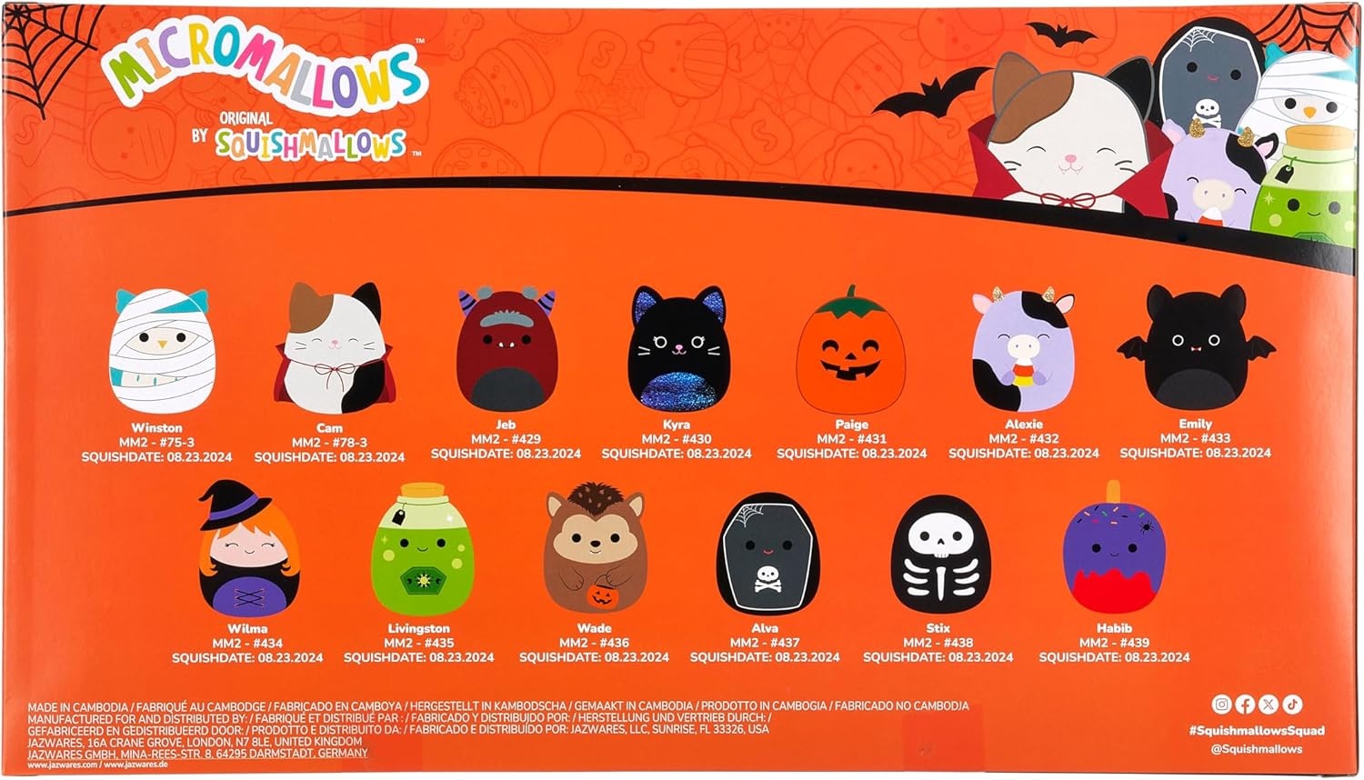 image:imageSquishmallows Original Micromallows Halloween Countdown Calendar 13Pack Plush