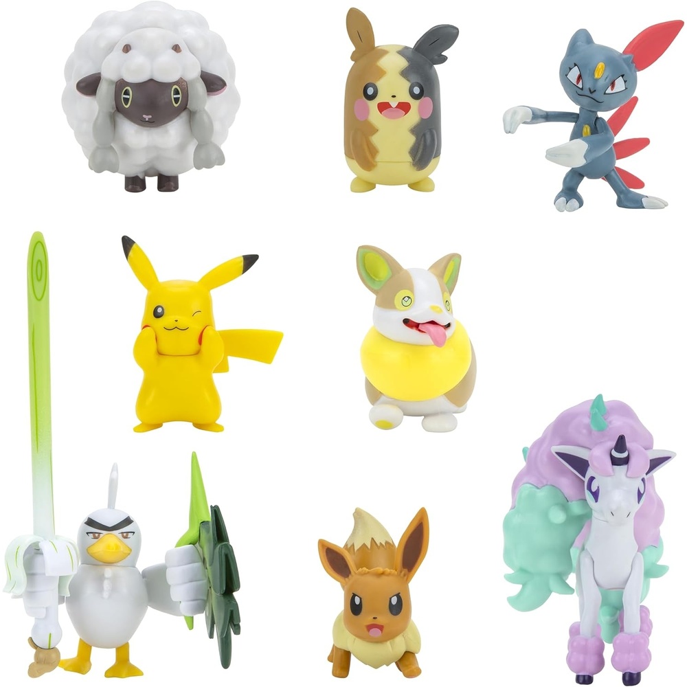 image:imagePokemon Figure Battle Ready 8Pack Toy Set Sword and Shield 45 Ponyta amp 2 Pikachu Eevee Wooloo Sneasel Yamper Sirfetchd Morpeko Gift for Kids Boys Girls 4