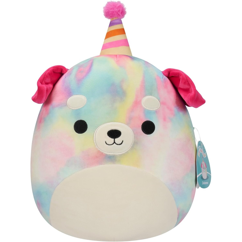 image:imageSquishmallows Original 12Inch Sharon The Teal Shark with Party Hat Confetti Belly Official Jazwares Happy Birthday Plush MediumSizedTiedye Dog
