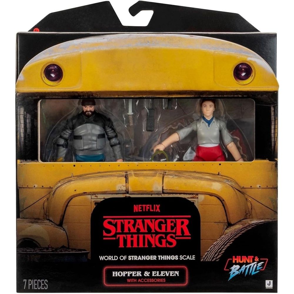 image:imageStranger Things Eleven and Hopper 2Pack Two 4Inch Articulated Action Figures with Accessories