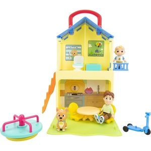 image:imageCoComelon Deluxe Pop n Play House  Transforming Playset  Features JJ JJs Dad Bingo The Puppy and Home Accessories  Toys for Kids Toddlers and Preschoolers