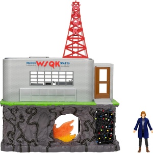 image:imageJazwares Stranger Things WSQK Radio Station Playset  11Inch Playset with Three Levels Two Sides and 4Inch Articulated Action Figure