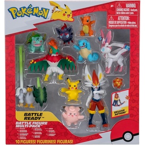 image:imagePokemon Battle Figure 10 Pack  One 45Inch Cinderace Figure Plus Three 3Inch and Six 2Inch Battle Figures Including Pikachu Amazon Exclusive