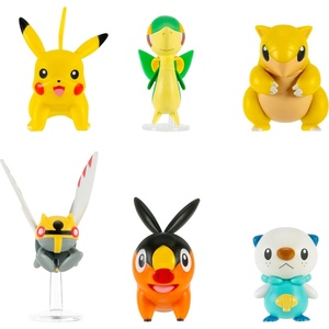 image:imagePokemon Battle Figure 6 Pack  Features 2Inch Snivy Oshawott Tepig Chikorita Sandshrew and Pikachu Battle Figures