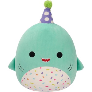 image:imageSquishmallows Original 12Inch Sharon The Teal Shark with Party Hat  Confetti Belly  Official Jazwares Happy Birthday Plush MediumSizedTeal Shark